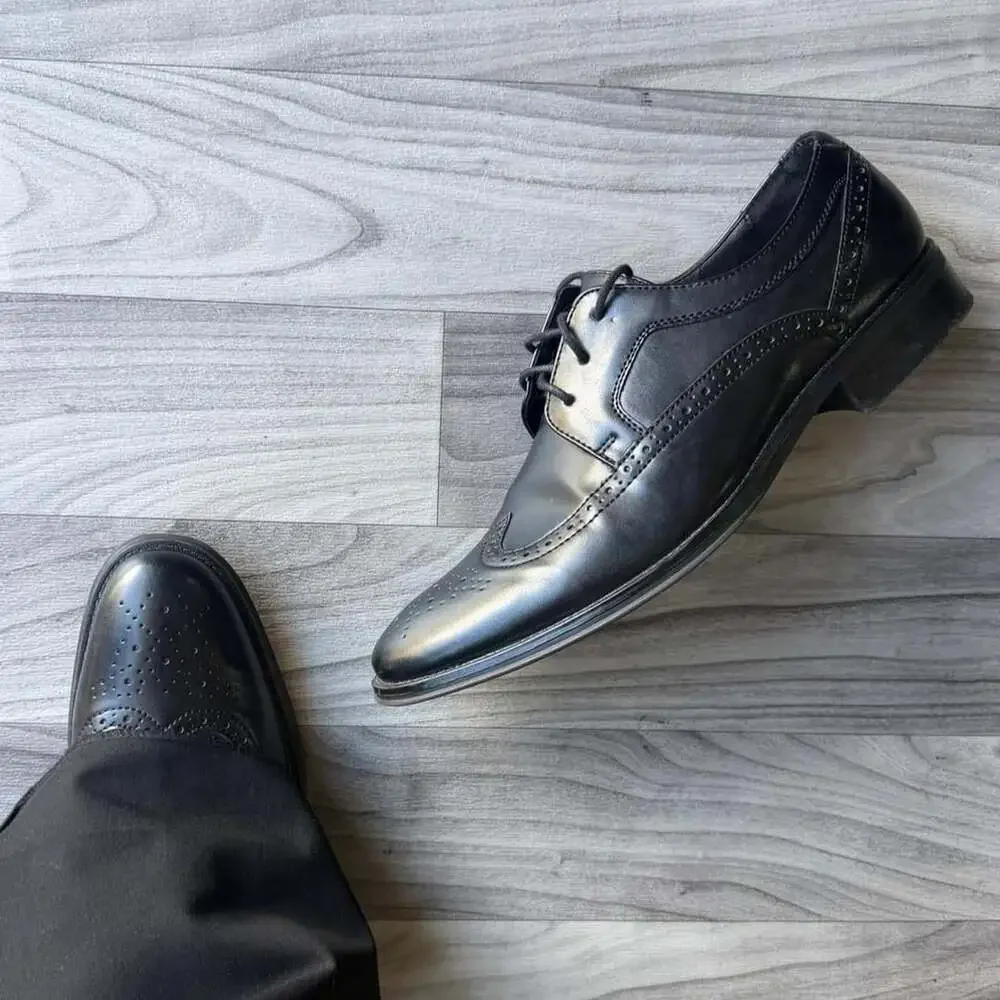 Apt. 9 Black Wingtip Dress Shoes Mens 9 1/2 Med Oxford